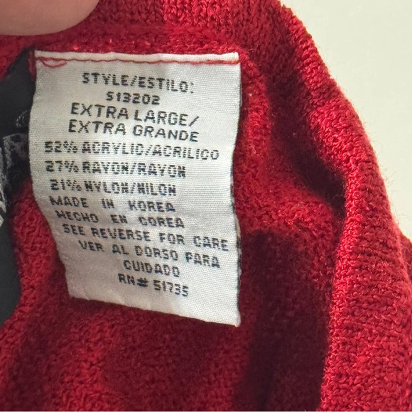 Sag Harbor Red Relaxed Short Sleeve Knit Sweater, size XL - Picture 9 of 9